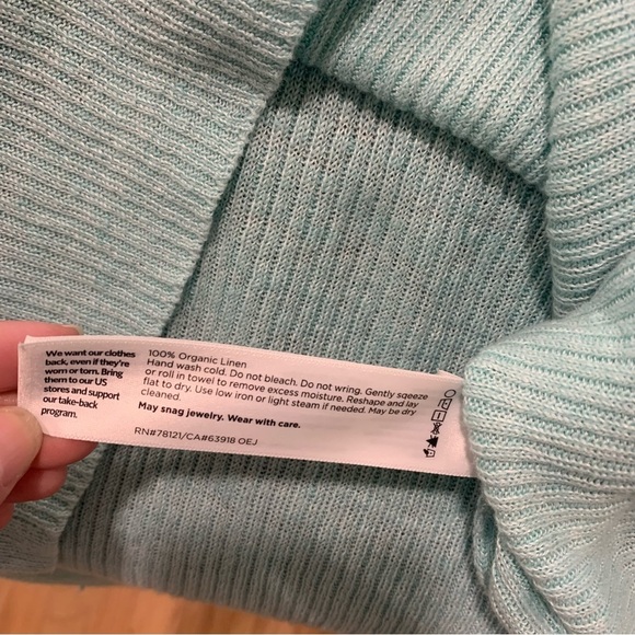 Eileen Fisher Organic Linen Delave Crew Neck Top Boxy Fit Long Length Size Med - Picture 9 of 11